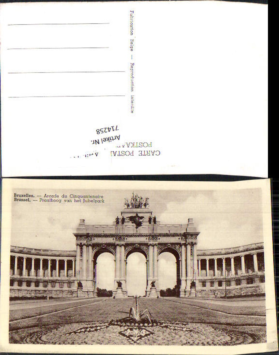 714258 Brussels Bruxelles Arcade du Cinquantenaire