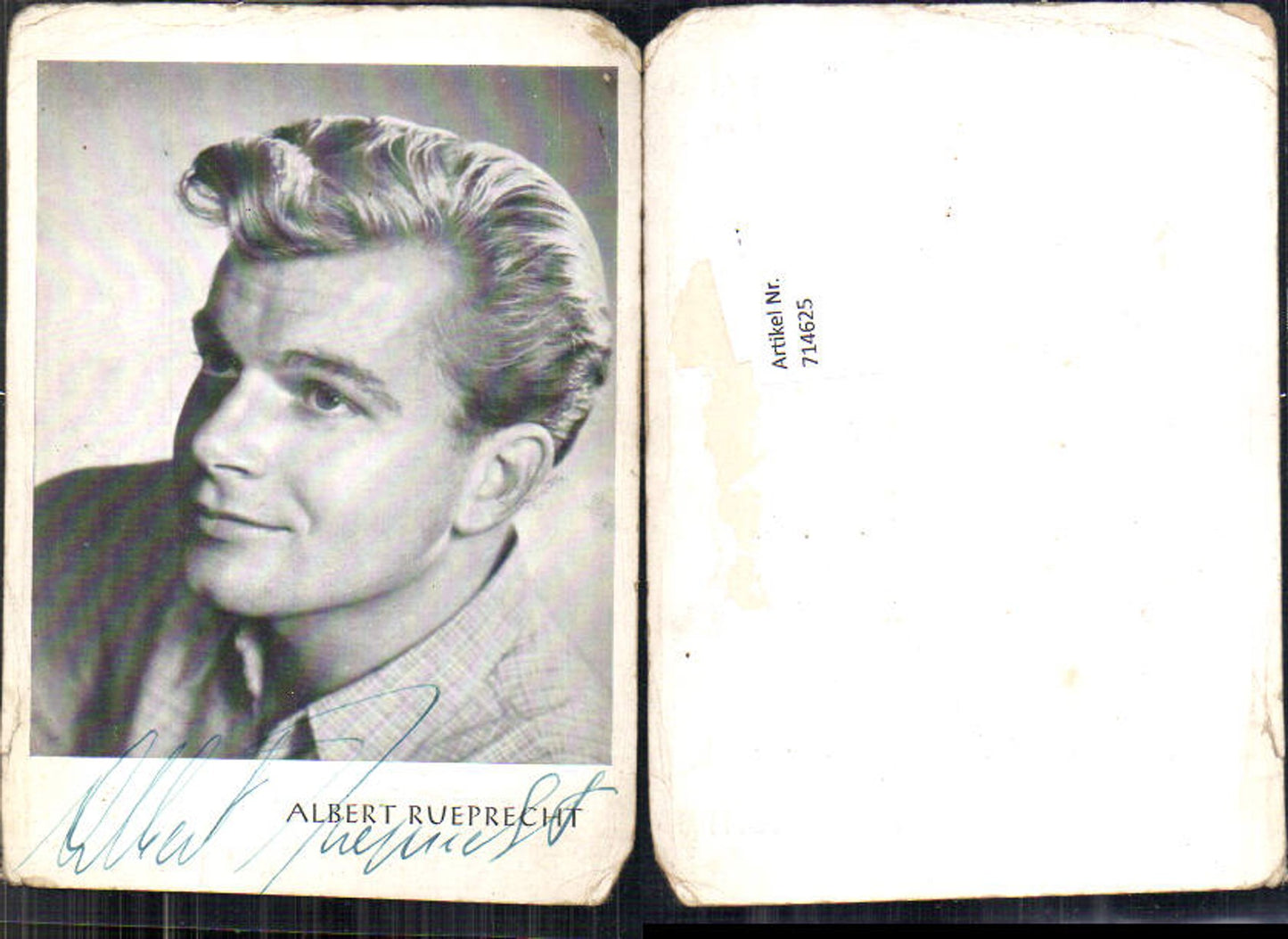 714625 Albert Rueprecht original signed autograph card
