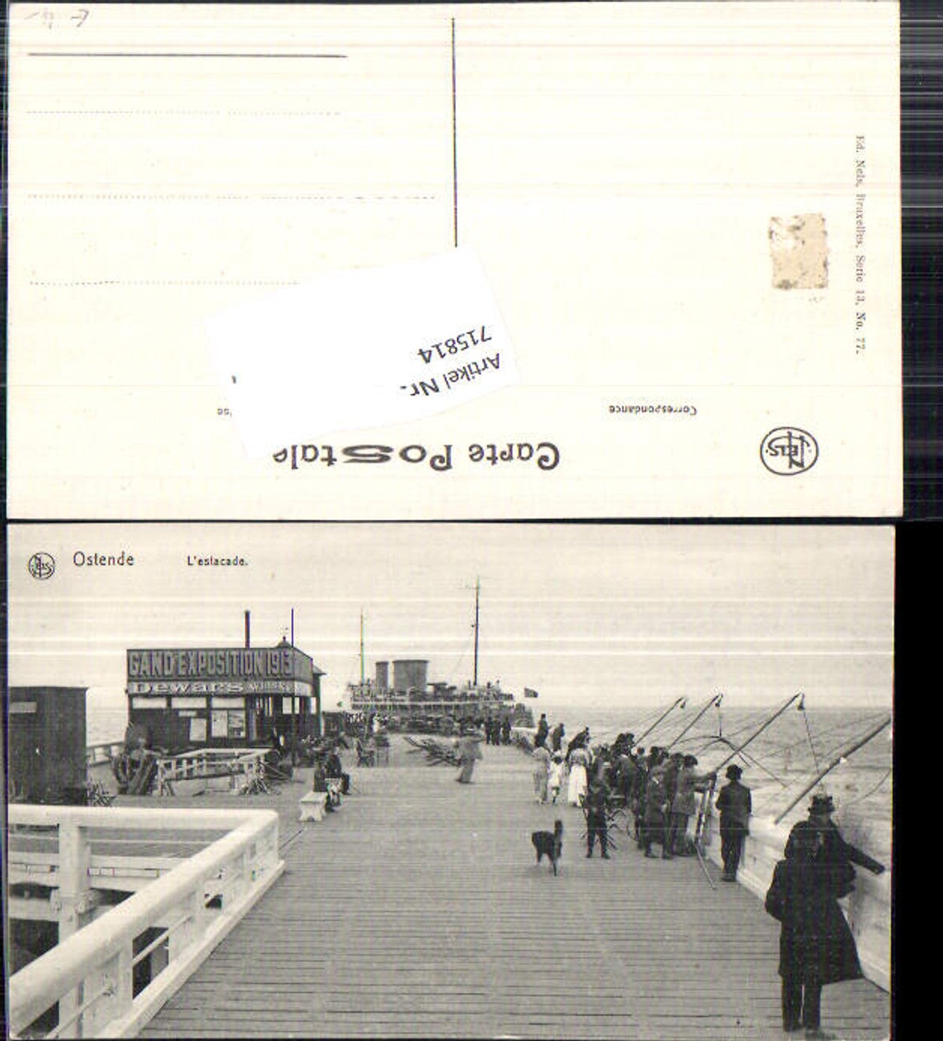715814 Belgium Ostend Estacade People fishing
