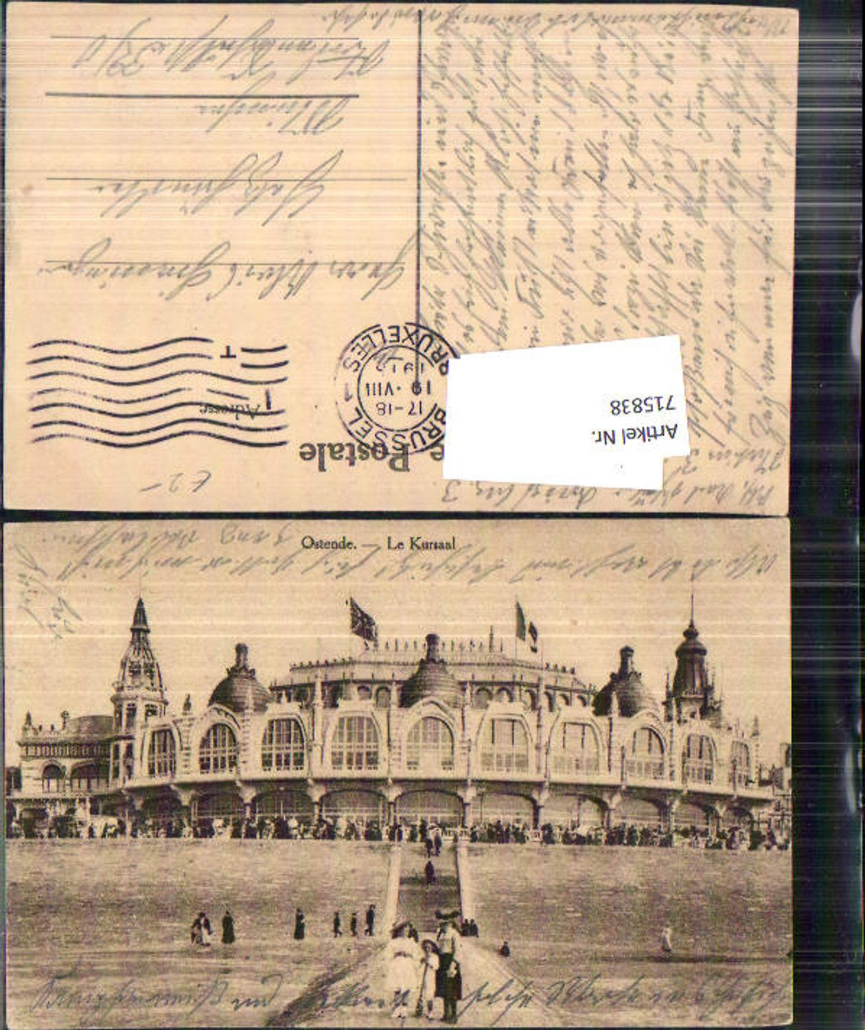 715838 Belgium Ostend Kursaal Feldpost Munich